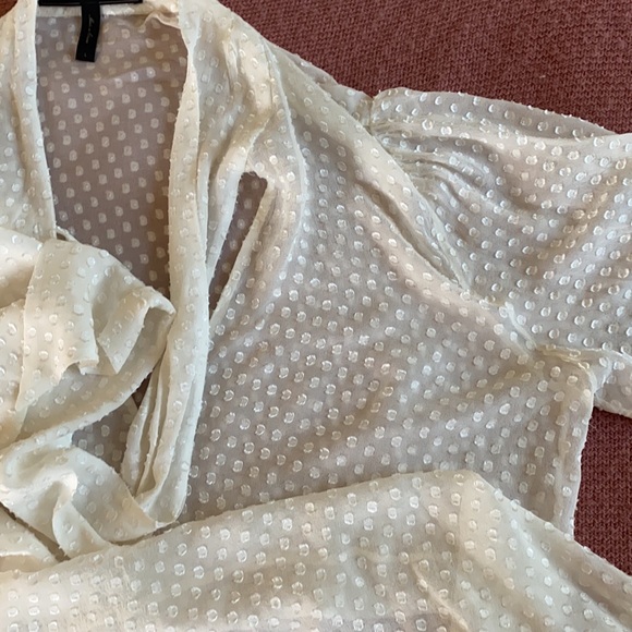 BCBG Max Azria Sheer Tie Flowy Blouse - Picture 6 of 9